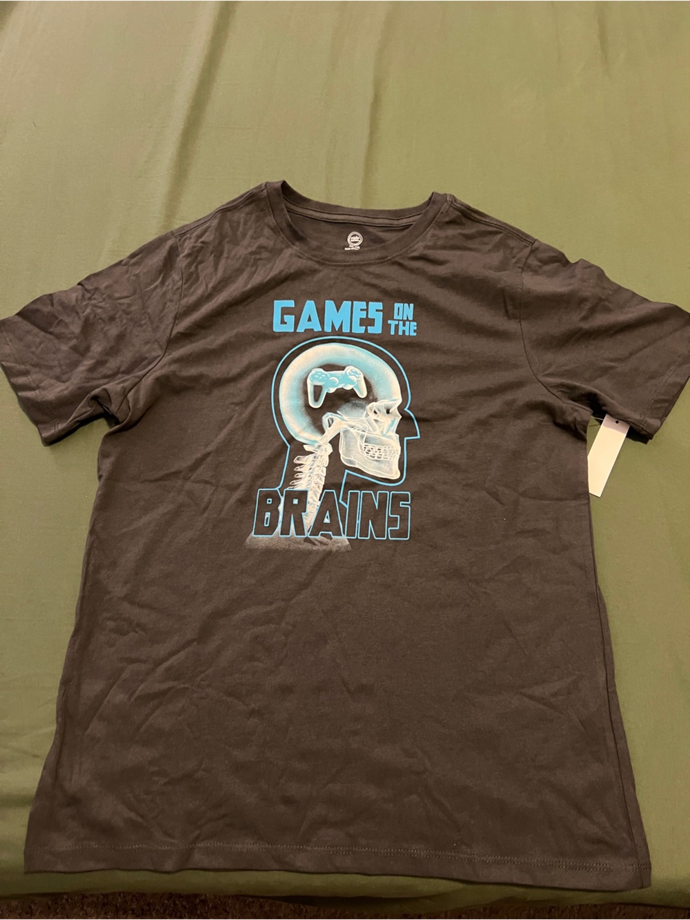 Games on the Brain Boy’s Gray Graphic Tee Size XXL 18